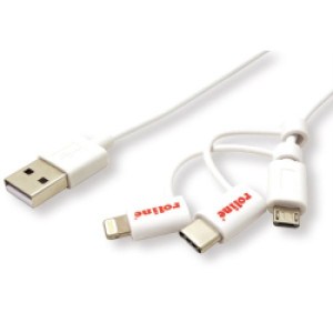 Kabel USB2.0  na 8pin + MicroB + Type-C - za punjenje i prijenos podataka